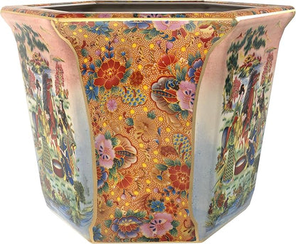 10" Horse in Meadow Porcelain Flower Pot