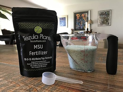 Tezula Plants MSU Orchid Fertilizer 13-3-15 (Greencare) 1/2 Pound, Scoop Included, Excellent for Orchids, Anthuriums, Philodendrons and all tropicals