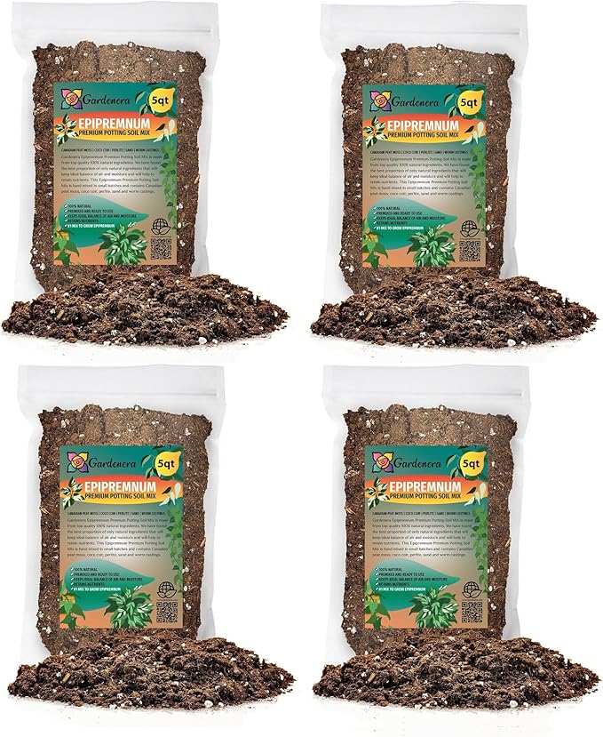 Gardenera Epipremnum Plant Potting Mix - Elevate Your Space with a Premium Blend for Foliage Brilliance - 20 Quart