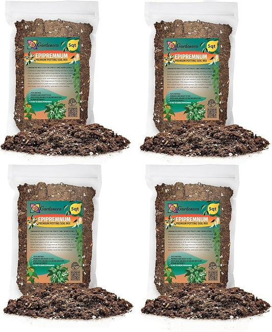 Gardenera Epipremnum Plant Potting Mix - Elevate Your Space with a Premium Blend for Foliage Brilliance - 20 Quart