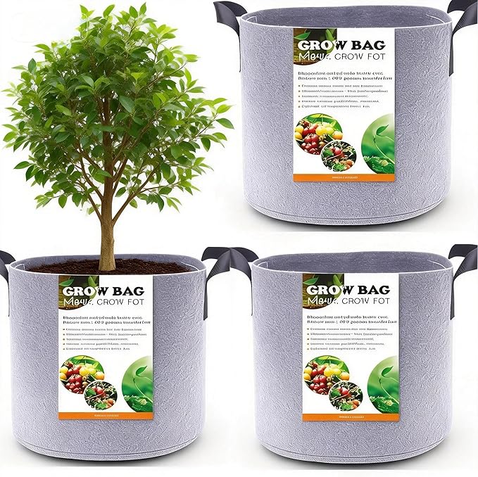 Grow Bags,Gallon Pot,Gallon Grow Bag,Fabric Plant Vegetable Pots,15-35 Gallon Nursery Pots,Deep Plant Pot, Gallon Grow Bags with Handles,3pcs(20 Gallon)