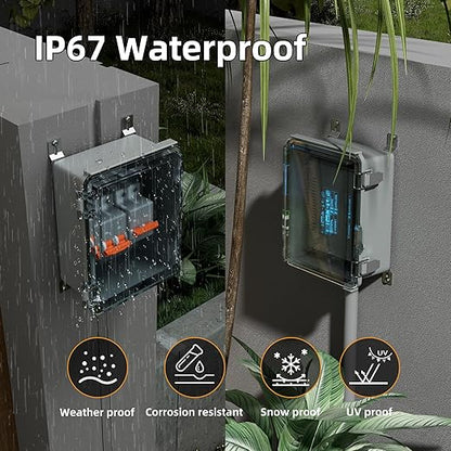 Joinfworld Outdoor WiFi Enclosure Weatherproof Locking Outdoor WiFi Box Plastic Waterproof Switch Router Enclosure Box 8.7x6.7x4.3