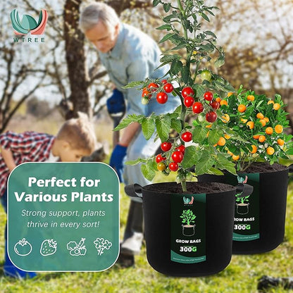 5-Pack 30 Gallons Grow Bags - Heavy Duty 300G Thickened Aeration Nonwoven Fabric Pots with Handles - Ideal Cloth Pots for Plants - Planters Accessories, Garden Vegetables Supplies
