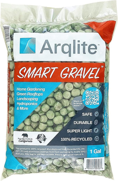 Arqlite Smart Gravel | Eco-Friendly Plant Drainage for Healthy Roots | Pots & Raised Garden Beds | Yard and Pot Decoration | Lightweight & Clean (1-Gal Regular Size)