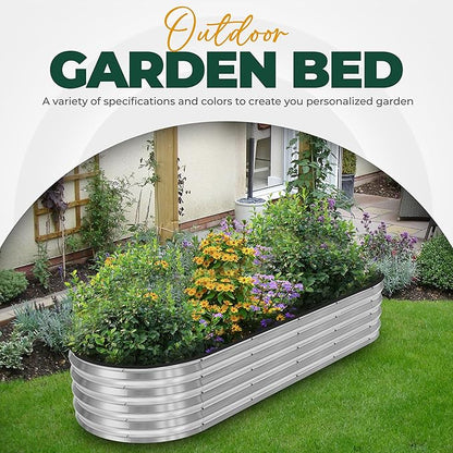 Utopia Home Galvanized Raised Garden Bed, 6 by 2 feet Lightweight Planter Boxes Outdoor with Easy Assembly, Large Garden Bed for Vegetables, Fruits, Flowers, Silver, Pack of 2