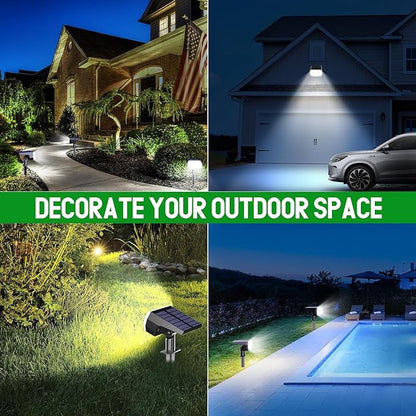 hyrion Solar Spot Lights Outdoor Waterproof, 64LED 3 Lighting Modes Dusk to Dawn Solar Powered Landscape Lights for Yard, Garden, Pathway, Tree - Cool White, 4 Pack
