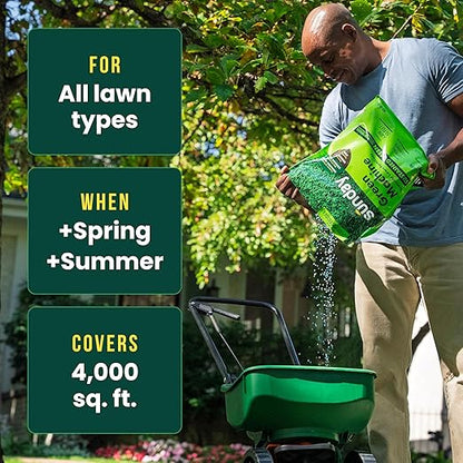 Sunday Green Machine Granular Lawn Fertilizer - 30-0-5 Mix for Up to 120 Days of Growth - Enriched with Potassium & Organic Matter for Soil Health & Extended Feeding - 12lbs - Covers Up to 4,000 Sq Ft