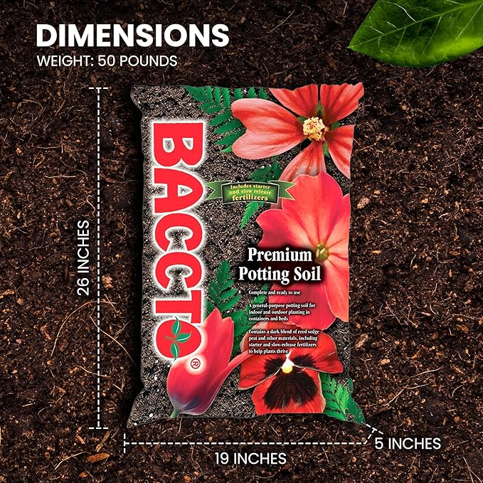 Michigan Peat General All Purpose Premium Potting Soil with Perlite for Indoor Outdoor Pots, Raised Bed, and Container Gardening, 50 lb Bag, 50 Pack