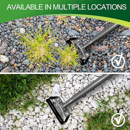 Walensee Stirrup Hoe Garden Tool, Hollow Trapezoid Weeding Tool with 14 Inch Scuffle Loop, Sharp Metal Hand Cultivator Rake for Lawn, Garden or Greenhouse, Durable Grass Scraper, Mini Gift, Grey