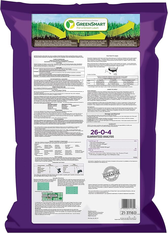 GreenView Crabgrass Control Plus Lawn Food - 40.5 lb. Bag - Covers 15,000 sq. ft.