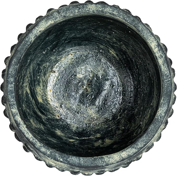 Creative Co-Op Distressed Terra Cotta Hobnail Planter, Black
