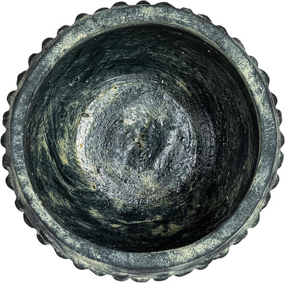 Creative Co-Op Distressed Terra Cotta Hobnail Planter, Black