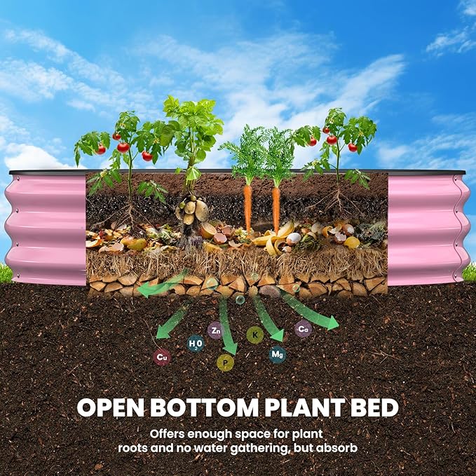 Raised Garden Bed, 4x4x1 FT Round Raised Garden Beds Outdoor, Metal Raised Beds for Gardening Vegetables Flower Herb