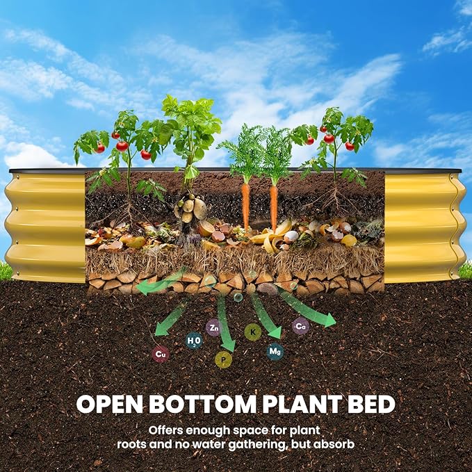 Raised Garden Bed, 4x4x1 FT Round Raised Garden Beds Outdoor, Metal Raised Beds for Gardening Vegetables Flower Herb
