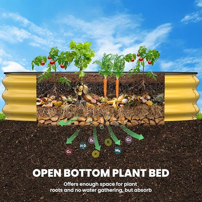Raised Garden Bed, 4x4x1 FT Round Raised Garden Beds Outdoor, Metal Raised Beds for Gardening Vegetables Flower Herb