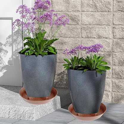 4 Pack Plant Saucer 12 inch, 8 10 14 17 inch, Plant Stand Plastic Plant Saucers for Indoors Outdoor, Heavy Duty Flower Saucers for Potted Plants, Pot Saucers for Plants, Grow Bags Saucers