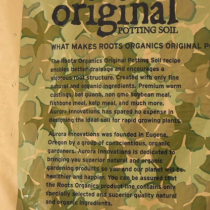 Roots Organics ROD75 Hydroponic Gardening Original Coco Fiber Based Potting Soil 0.75 Cubic Feet, 4 Pack