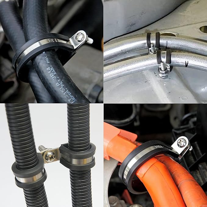 20 PCS 3/4 Inch Cable Clamps, 304 Stainless Steel Cable Clamps, Insulated Clamp, Hose Clamp, Pipe Clamp, Durable Clamp, and Wire Clamp by RTHIEAI