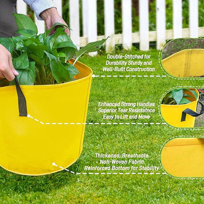 5-Gallon Fabric Grow Bags (7 Pack of Mix Colors) with Handles for Potato Tomato Flower and Vegetables