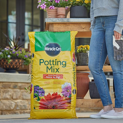 Miracle-Gro Potting Mix - for Potted Plants, Flowers Vegetables Shrubs Annuals and Perennials, Feeds Up to 6 Months - 50 qt. Bags, Pallet of 39