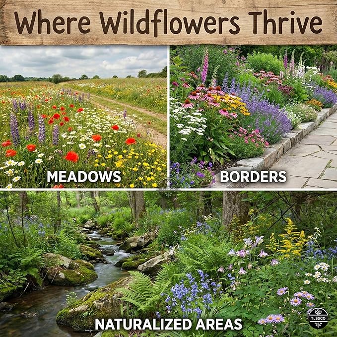 25450+ Wildflower Seeds, Pack for 2026 USA Premium Non-GMO Butterfly & Humming Bird Mixture Seeds - 1 Oz - 24 Open Pollinated Annual and Perennial Species - Bulk Pack