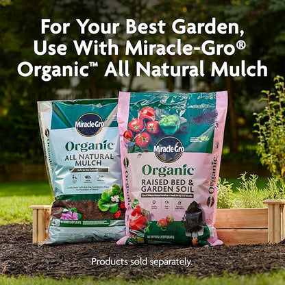 Miracle-Gro Organic Raised Bed & Garden Soil with Quick Release Natural Fertilizer, Peat Free, 1 cu. ft., 2-Pack