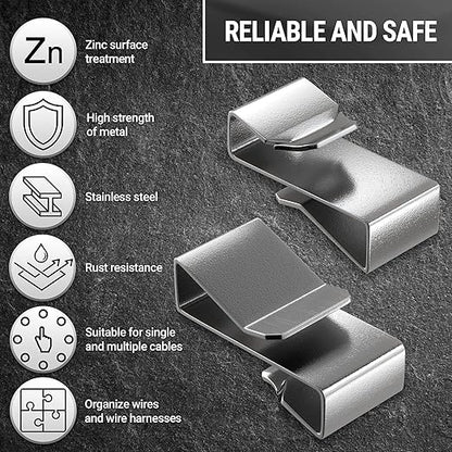 25 PCS 18mm/0.72inch Metal Trailer Wire Clips - Wire Management for Boat, Cargo, Camper, Snowmobile Trailers