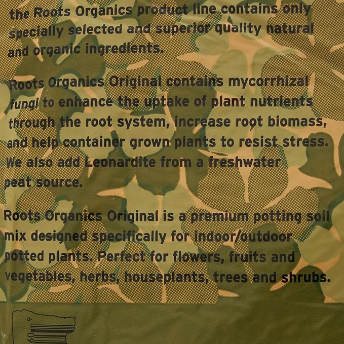 Roots Organics ROD75 Hydroponic Gardening Original Coco Fiber Based Potting Soil 0.75 Cubic Feet, 4 Pack