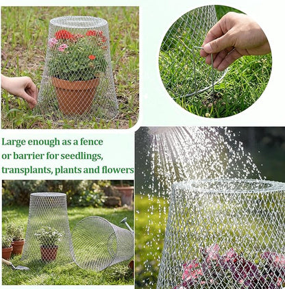 Therwen 20 Pcs Large Chicken Wire Cloche Plant Protector Cover 11x12 Inch Metal Garden Cloche Dome for Plants Wire Protection Basket with Garden Stakes Plant Cages from Animals (Silver)