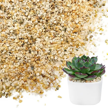 NUPICK 1-2mm Coarse Sand for Plants, 20lb Horticultural Grit for Succulents, Desert Silica Sand for Cactus, Decorative Gravel for Landscaping, Gold Grit for Aquariums, Bonsai, Vases Fillers