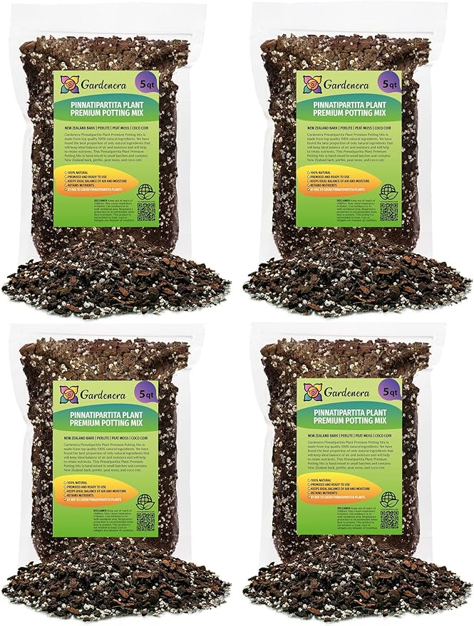 GARDENERA Monstera Pinnatipartita Plant Potting Mix - Trusted by Gardening Experts for Vibrant and Healthy Plants - 20 Quart (4 Bags of 5 Quart)