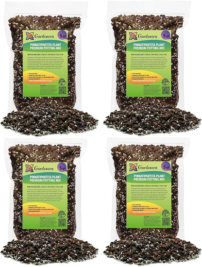 GARDENERA Monstera Pinnatipartita Plant Potting Mix - Trusted by Gardening Experts for Vibrant and Healthy Plants - 20 Quart (4 Bags of 5 Quart)