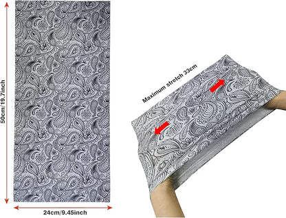 Bilymate Grey Paisley Cooling Neck Gaiter - UPF 50+ Sun Protection, Breathable Mesh, Seamless Tube Bandana Headwear for Men & Women - Multi-Functional Headband