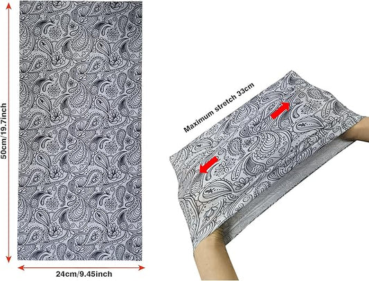 Bilymate Grey Paisley Cooling Neck Gaiter - UPF 50+ Sun Protection, Breathable Mesh, Seamless Tube Bandana Headwear for Men & Women - Multi-Functional Headband