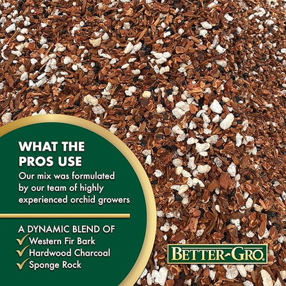Better-Gro Special Orchid Mix - Premium Grade Orchid Bark Potting Mix for Potting, Repotting, Enhanced Drainage, Air Flow & Root Ventilation, for Phalaenopsis, Cattleyas, Dendrobiums, 8 Quarts