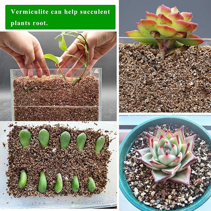5QT Organic Vermiculite for Plants, Soil for Potted Plants, Coarse Hydroponic for Succulent Orchid Gardening Reptiles