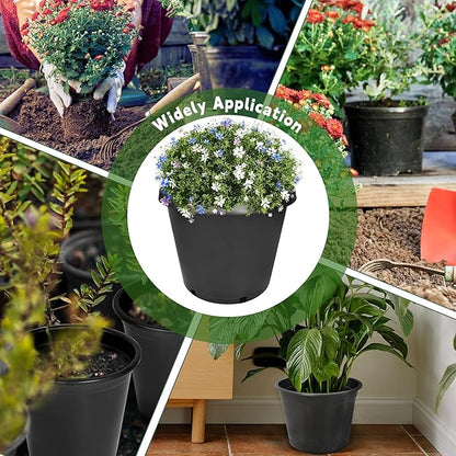 HOSTIC 15 Gallon Flexible Nursery Pots Gallon Pot with Drainage Holes Plastic Plant Container Suitable for Indoor Outdoor Vegetables Flowers Plants 10 PCS