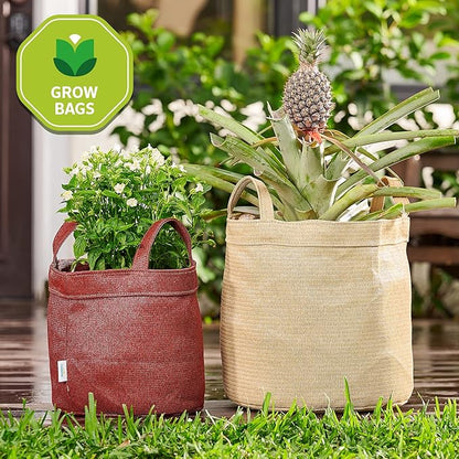 Coolaroo 2-Pack 10 Gallon Heavy Duty Plant Tomato Potato and Other Vegetables and Fruits Breathable Fabric Grow Planter Pot Bag with Handles, Desert Sand