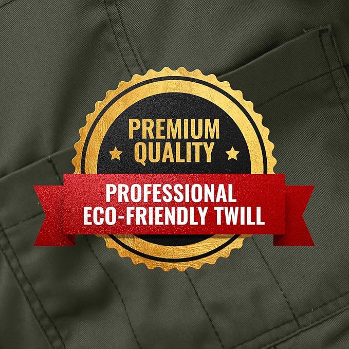 Under NY Sky No-Tie Twill Apron - Leather Reinforcement, Split-Leg