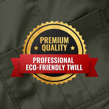 Under NY Sky No-Tie Twill Apron - Leather Reinforcement, Split-Leg