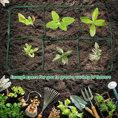 Gerrii 6 Pack 35 Gallon Fabric Raised Garden Beds Rectangle Garden Planting Bed with 6 Divided Grids Drainage Holes 4 Pcs Warehouse Gloves for Vegetables Flowers Tomatoes Herb(Polypropylene, Cotton)