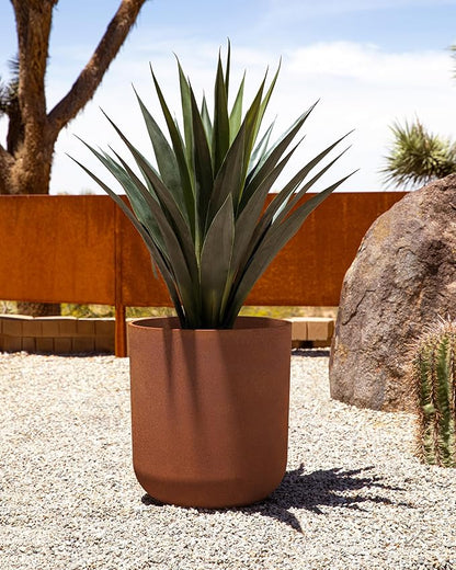 Veradek Patina Series Kona Planter - Round Planter for Outdoor Porch/Garden | Naturally Rusting Planter for All-Weather Use