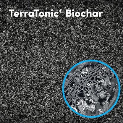 TerraTonic Biochar: Organic Compost Accelerator with Beneficial Microbes for Faster Decomposition. Biochar Soil Amendment for Lawn & Garden. (30-QT)