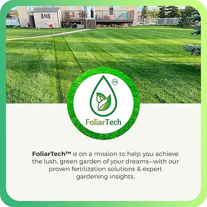 Humic Acid Organic Lawn Fertilizer - Fulvic Humic Mineral Blend for Trees, Shrubs, Ornamentals, Vegetables & Crops - FoliarTech, 2.6 Gallons