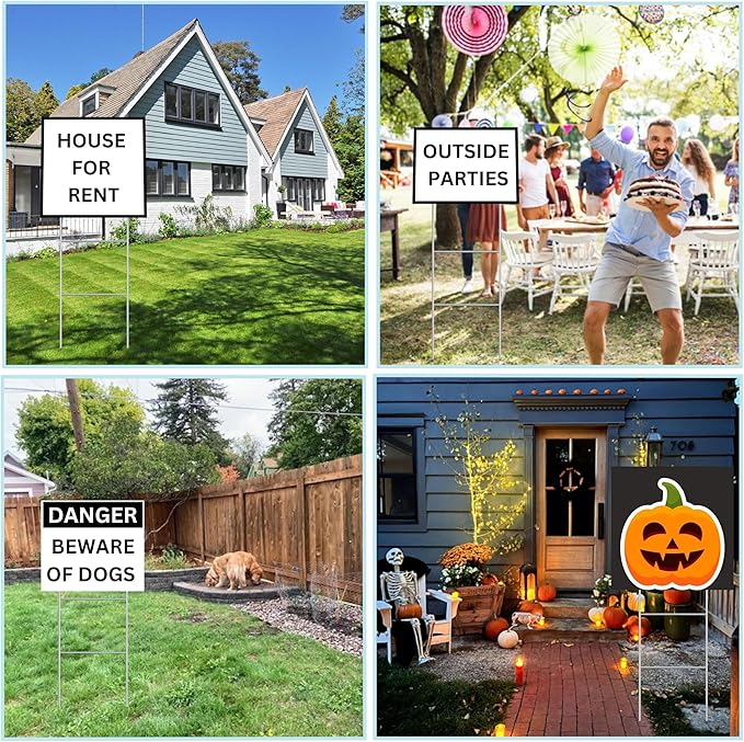Tacmaster Wire Metal Yard and Sign H Stakes – Durable Blank Lawn Sign Posts for 4mm Corrugated Panels, Real Estate Signs, Waterproof and Wind Resistant, Ideal for Outdoor Use, 17"x7" – 25 Pack
