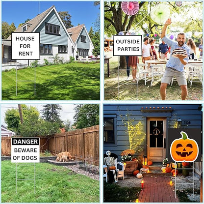 Tacmaster Wire Metal Yard and Sign H Stakes – Durable Blank Lawn Sign Posts for 4mm Corrugated Panels, Real Estate Signs, Waterproof and Wind Resistant, Ideal for Outdoor Use, 17"x7" – 25 Pack