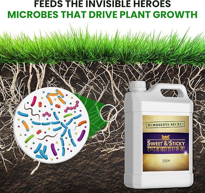 Humboldts Secret Sweet & Sticky Carbohydrate and Saccharide Plant Energy Additive | Indoor and Outdoor Plant Nutrients Enhancer for Growth and Aroma | Boosts Flavor and Development | 2.5 Gallon