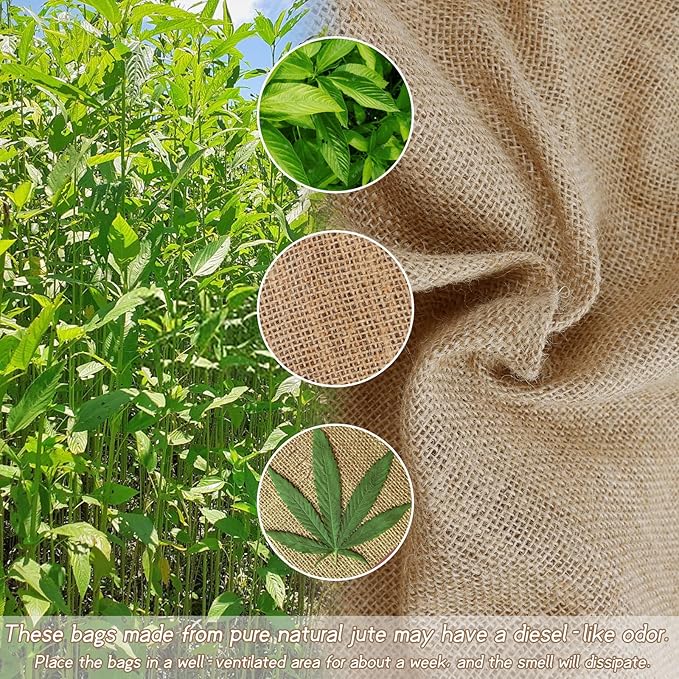 Kmise Premium Tightly Woven Burlap Potato Sack Race Bags (Pack of 6)，39"x25" Natural Jute Burlap Sacks for Kids & Adults, Reusable Eco-Friendly Grow Bag for Field Day Games & Harvest Storage