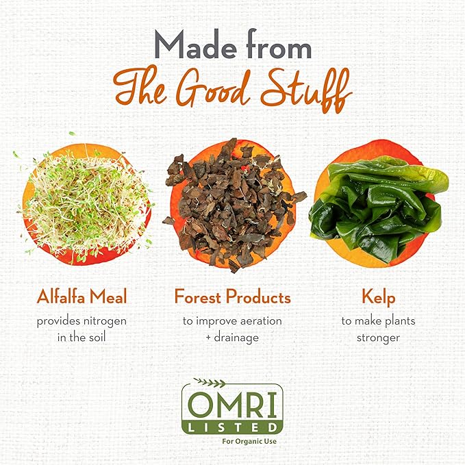 Whitney Farms Organic Potting Soil - Natural Indoor and Outdoor Container Mix for Vegetables, Herbs and Flowers, Feeds Plants up to 2 Months - 16 qt.
