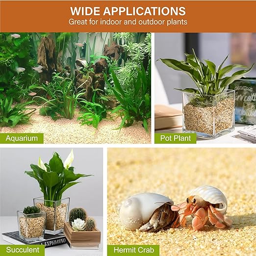 NUPICK 1-2mm Coarse Sand for Plants, 6lb Horticultural Grit for Succulents, Desert Silica Sand for Cactus, Decorative Gravel for Landscaping, Gold Grit for Aquariums, Bonsai, Vases Fillers